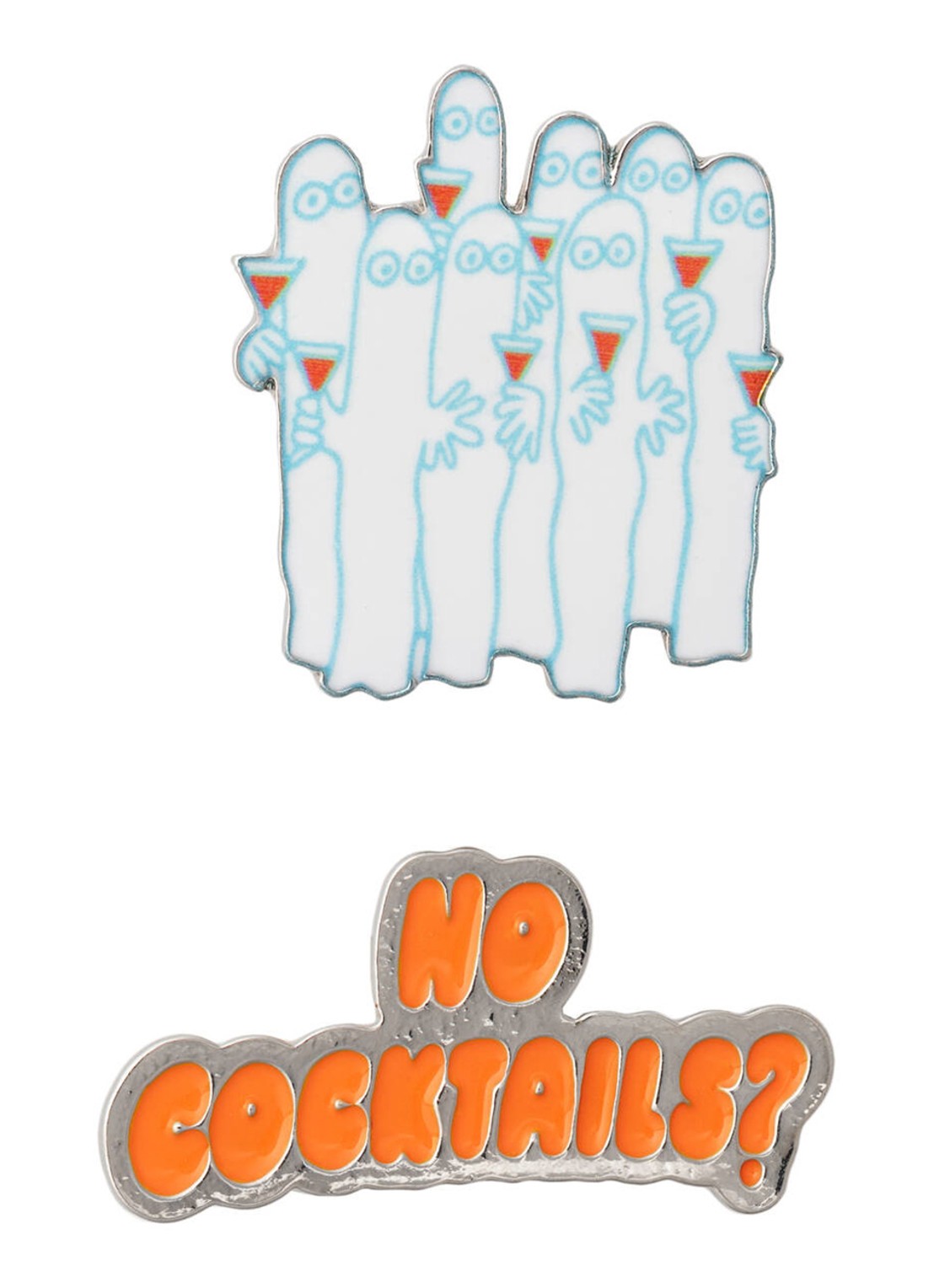 Moomin Arabia Moomin Party Queue broche set van 2 - voorkant 2 oranje