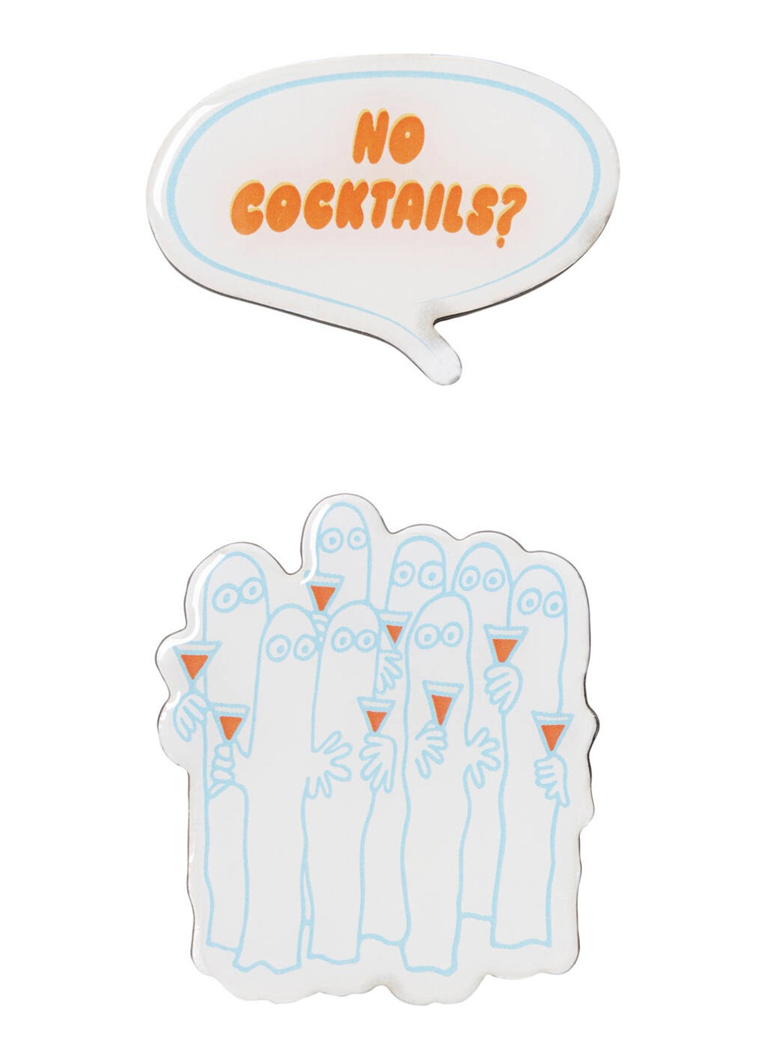 Moomin Arabia Moomin Party Queue magneet set van 2 - voorkant zilver