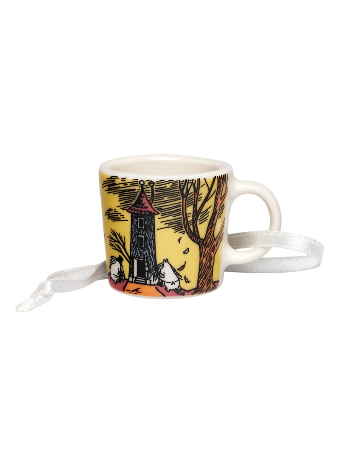 Moomin Arabia Moomin's Day mini mok 4,5 cm set van 4 - achterkant 3 gebroken wit