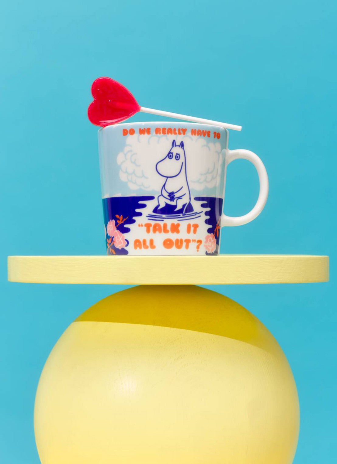Moomin Arabia Moomin Talk it all Out mok 40 cl - detail 3 blauw