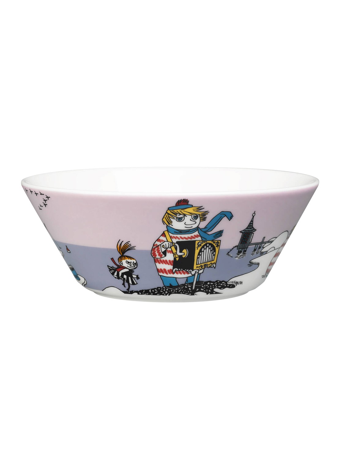 Moomin Arabia Tooticky Moomin kom 15 cm - voorkant 2 lichtpaars