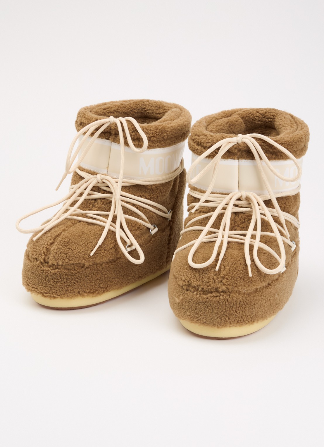 Moon Boot Icon Low Fleece snowboot van teddy - detail lichtbruin