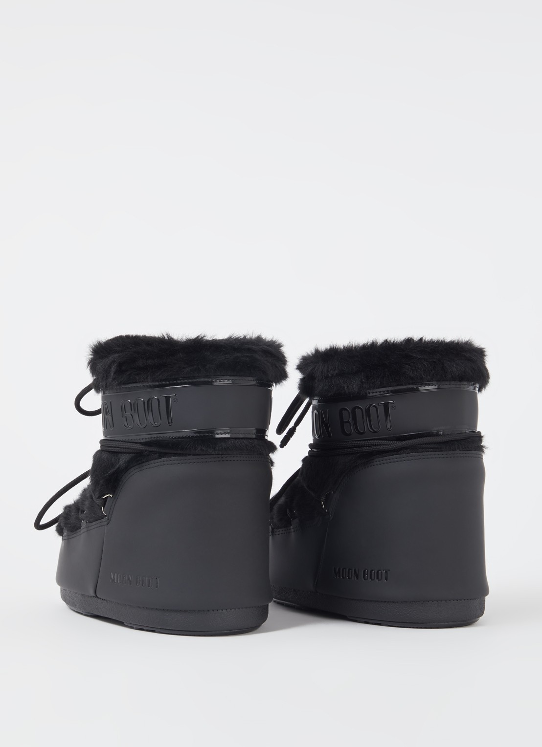 Moon Boot Icon Low snowboot met imitatiebont en waterafstotende coating - achterkant 4 zwart