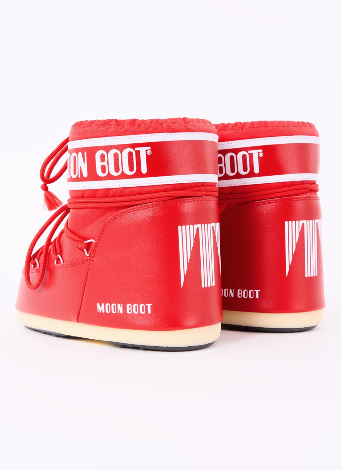 Moon Boot Icon Low snowboot met waterafstotende coating - achterkant rood