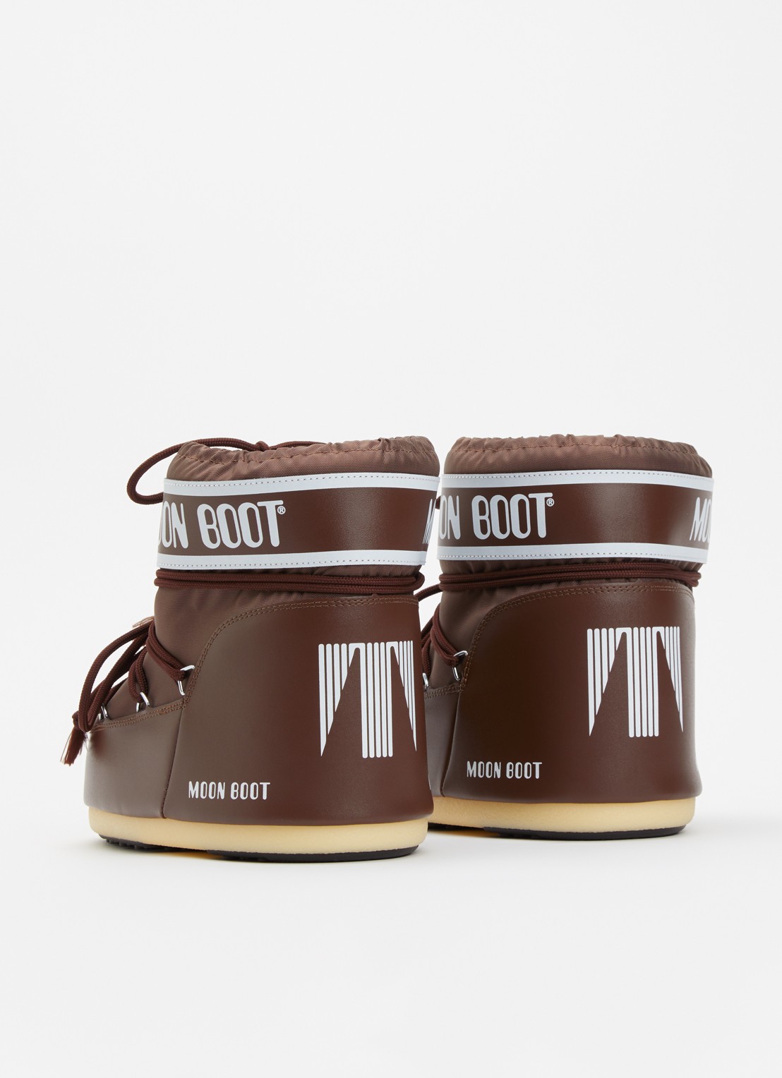 Moon Boot Icon Low snowboot met waterafstotende coating - achterkant 4 chocoladebruin