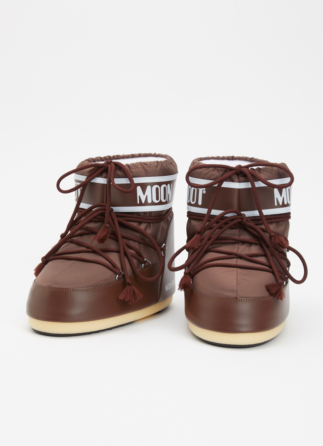 Moon Boot Icon Low snowboot met waterafstotende coating - detail chocoladebruin
