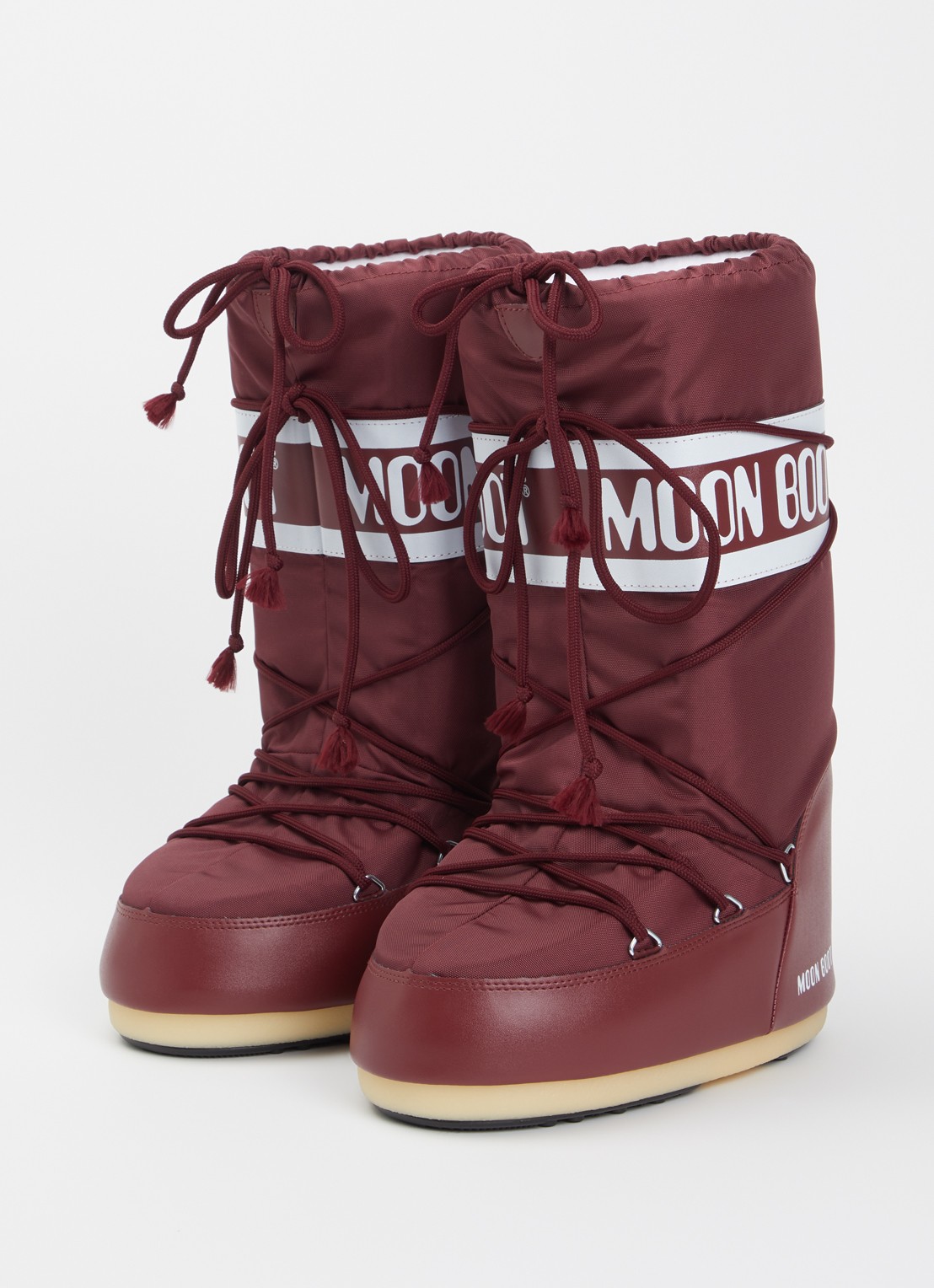 Moon Boot Icon snowboot met logo - detail bordeauxrood
