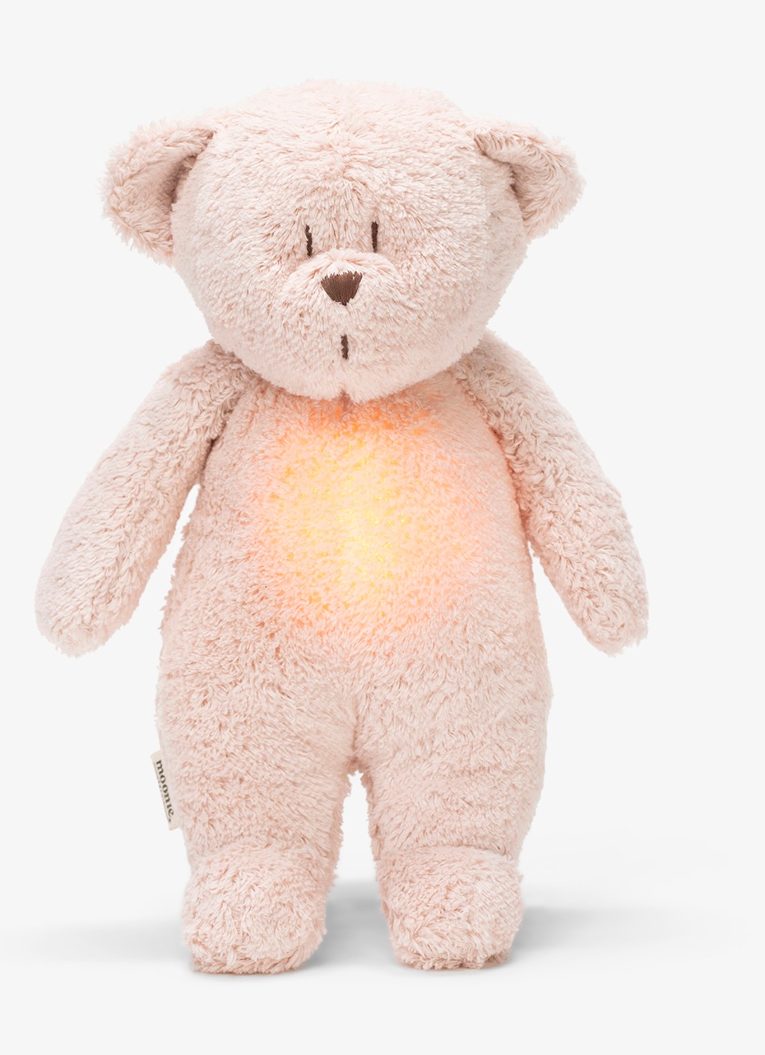 Moonie The Humming Bear muziekknuffel 27 cm - voorkant 2 lichtroze