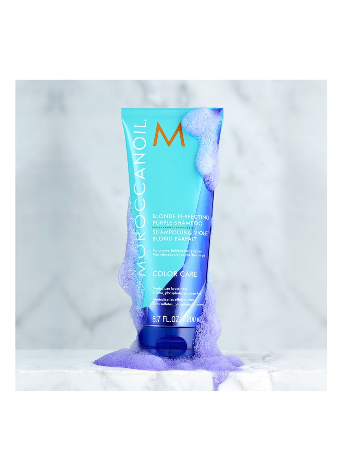 Moroccanoil Blonde Perfecting Purple Shampoo - zilvershampoo - detail 4 undefined