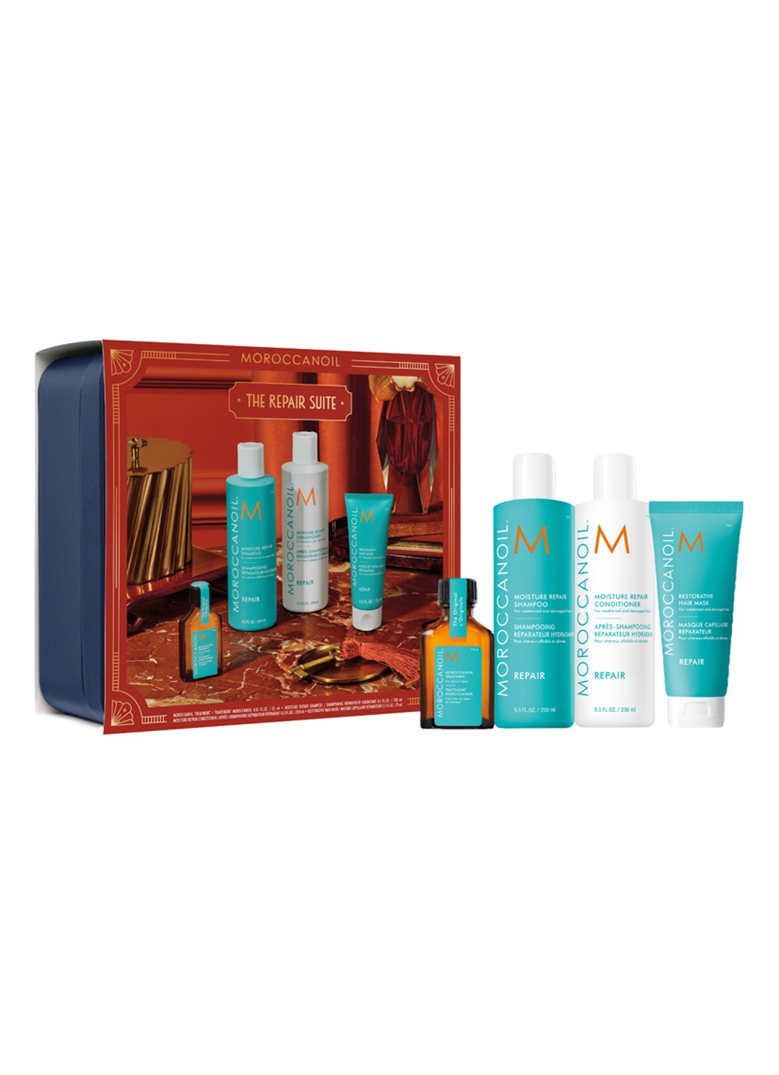 Moroccanoil Holiday Gift Set - Volume - Limited Edition haarverzorgingsset - voorkant beige