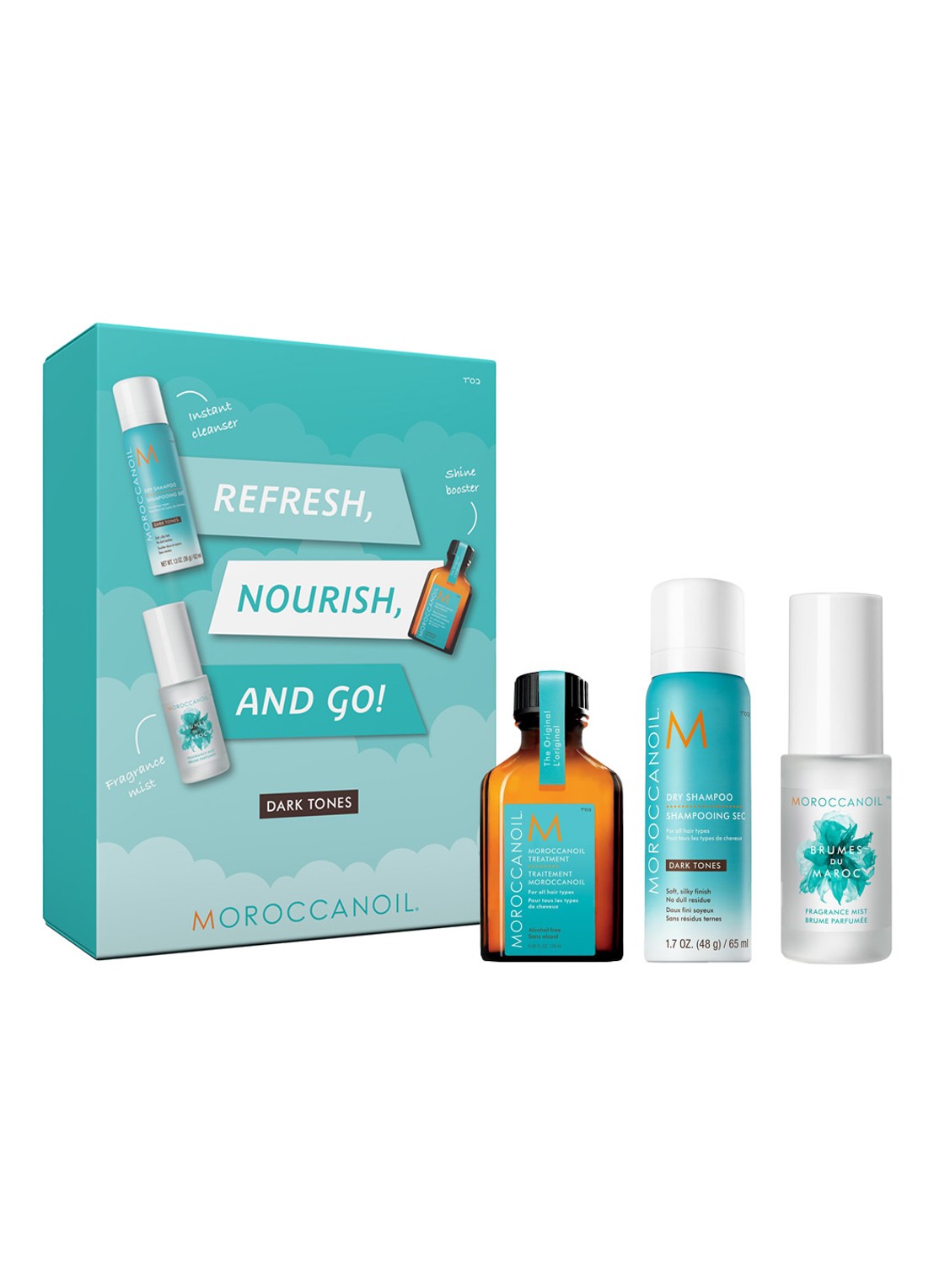 Moroccanoil Refresh, Nourish & Go Kit Dark Tones - verzorgingsset - voorkant undefined
