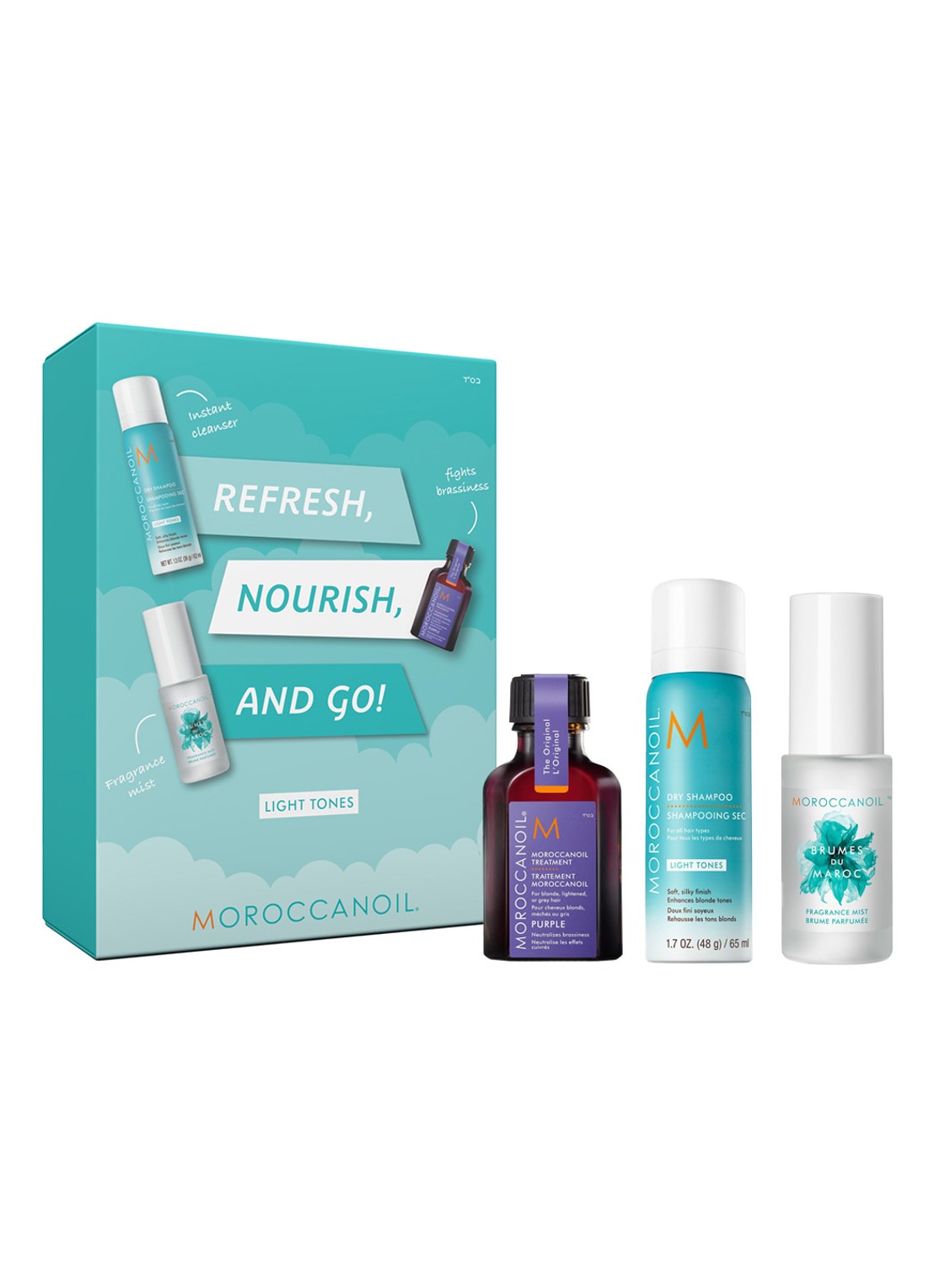 Moroccanoil Refresh, Nourish & Go Kit Light Tones - verzorgingsset - voorkant undefined
