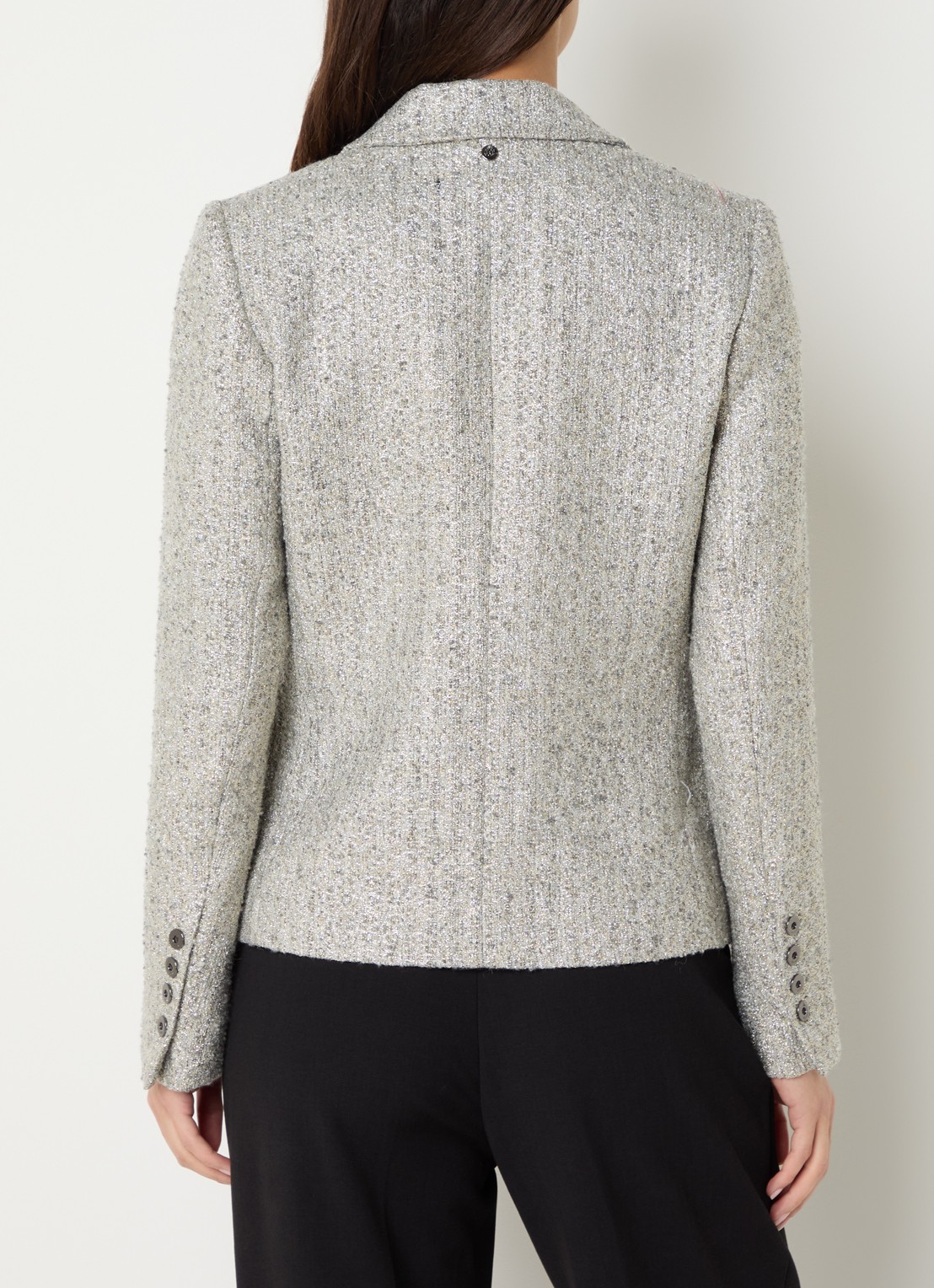Mos Mosh Belize blazer met klepzakken - achterkant 4 grijs