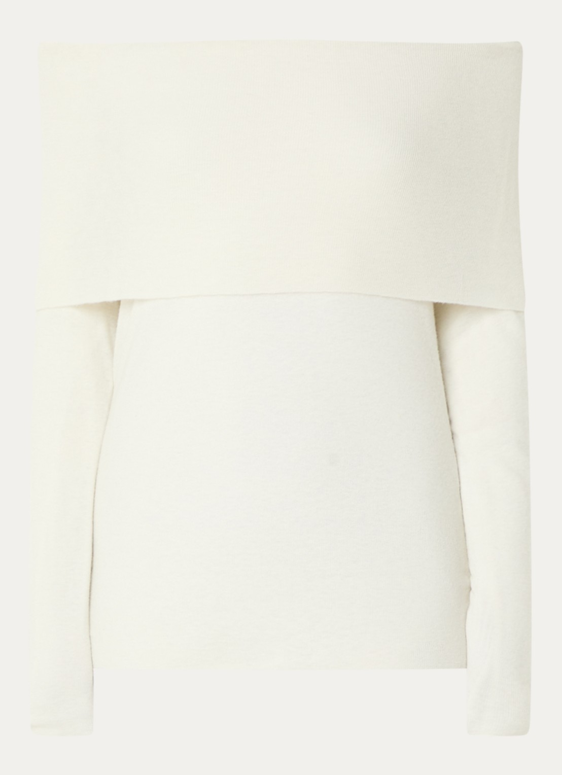 Mos Mosh Bouch off shoulder top van wol - voorkant 3 ivoor