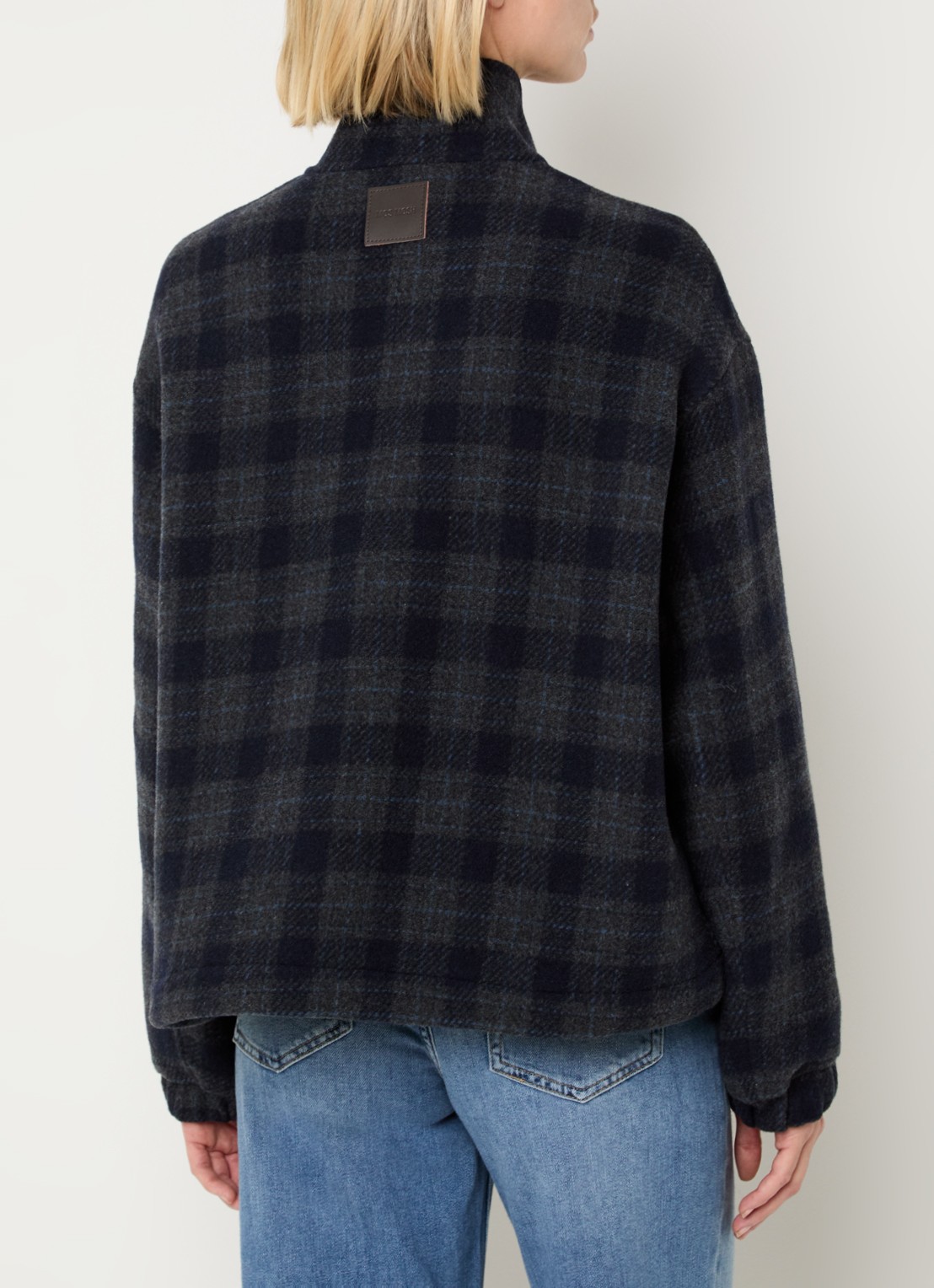 Mos Mosh Camille jack in wolblend met klepzakken - achterkant 4 donkerblauw