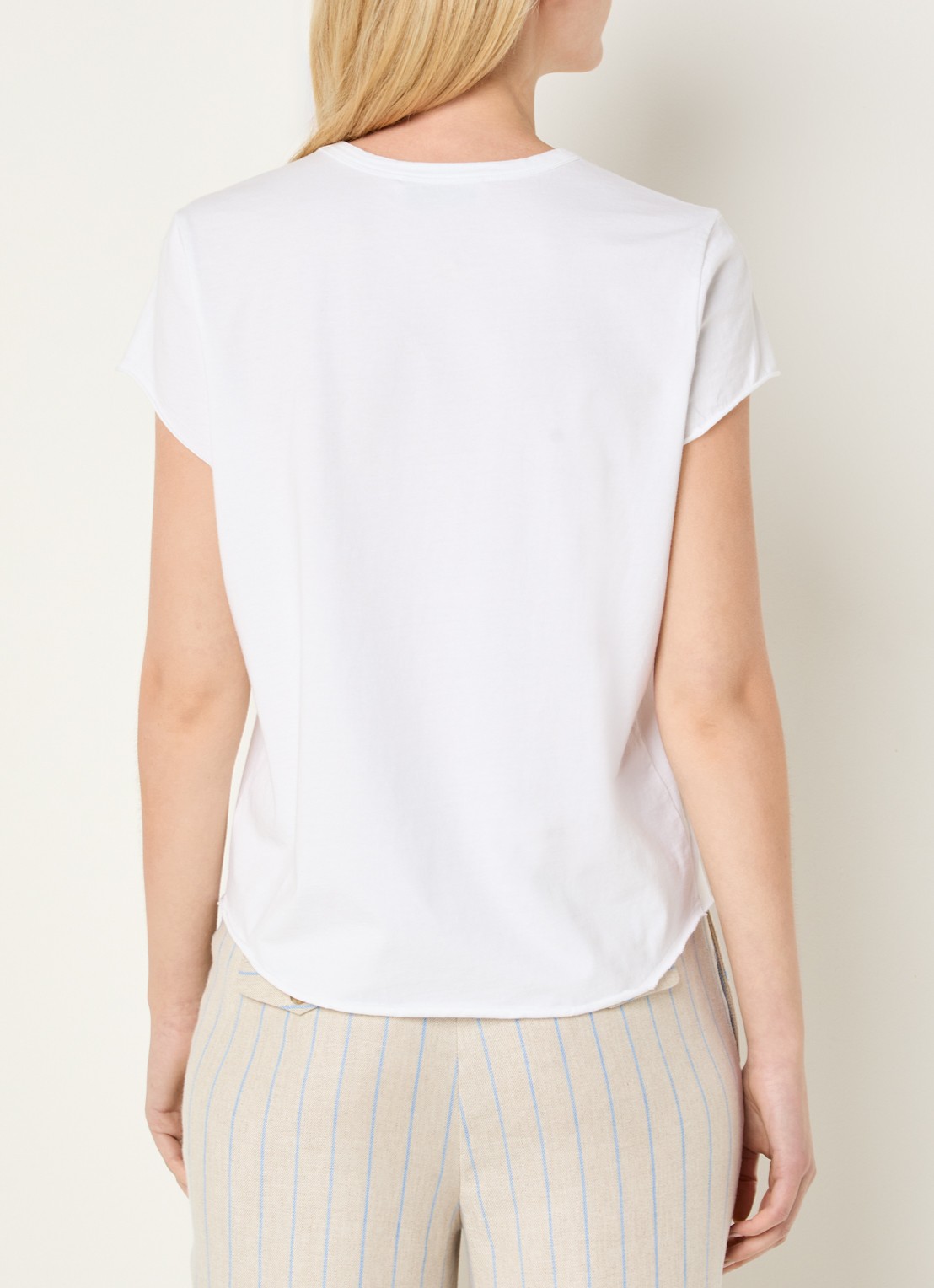 Mos Mosh Celli T-shirt van  katoen met print - achterkant 4 wit