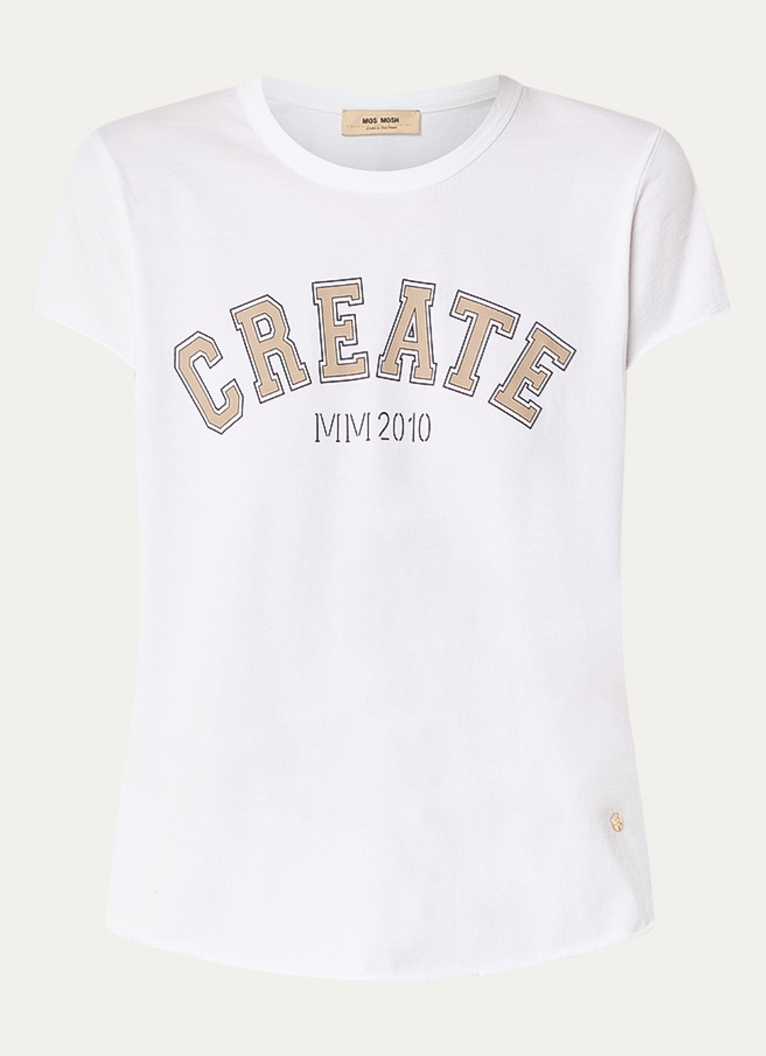 Mos Mosh Celli T-shirt van  katoen met print - voorkant 2 wit