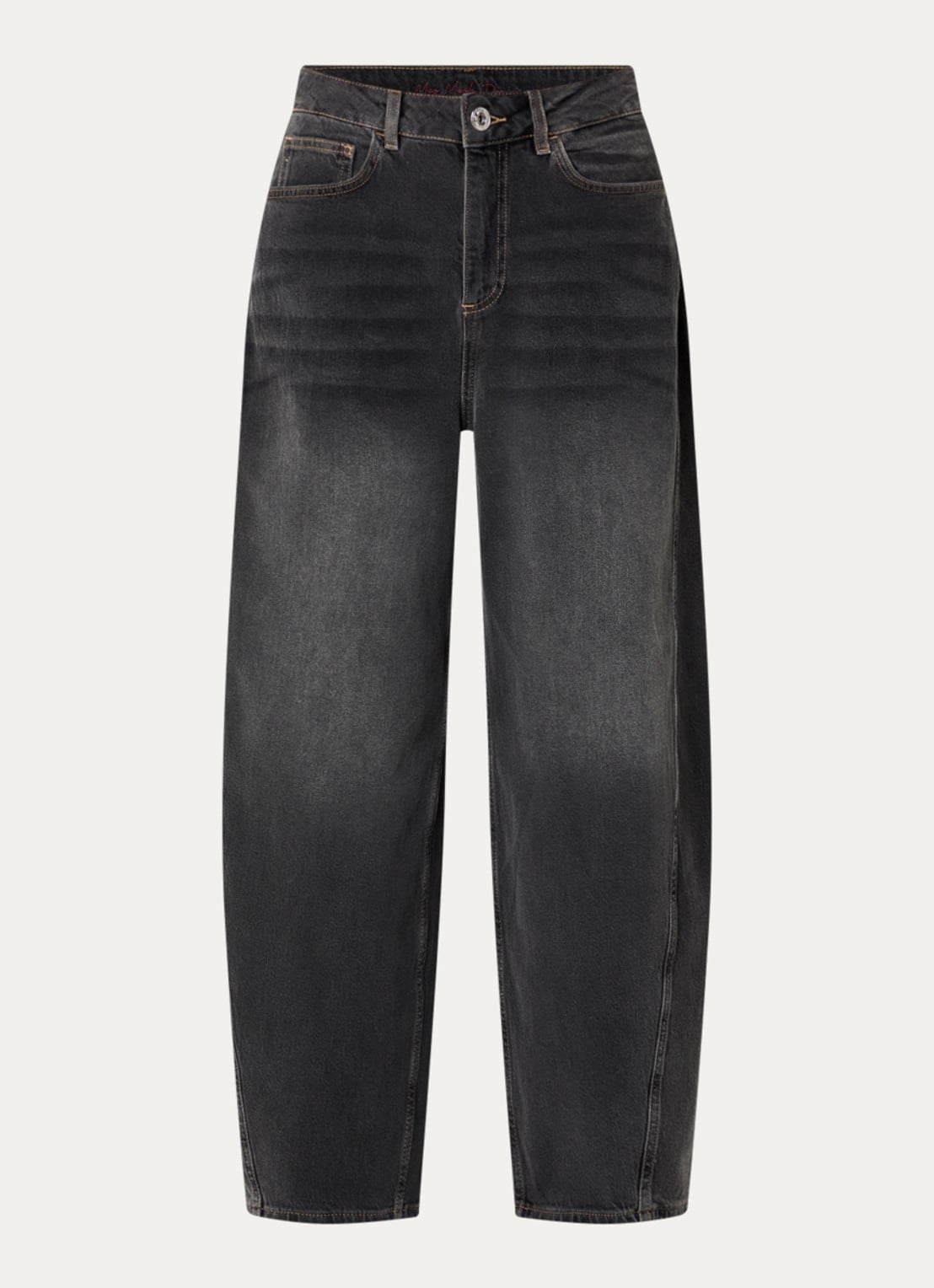 Mos Mosh Cindy high waist wide fit jeans met gekleurde wassing - voorkant 4 grijs