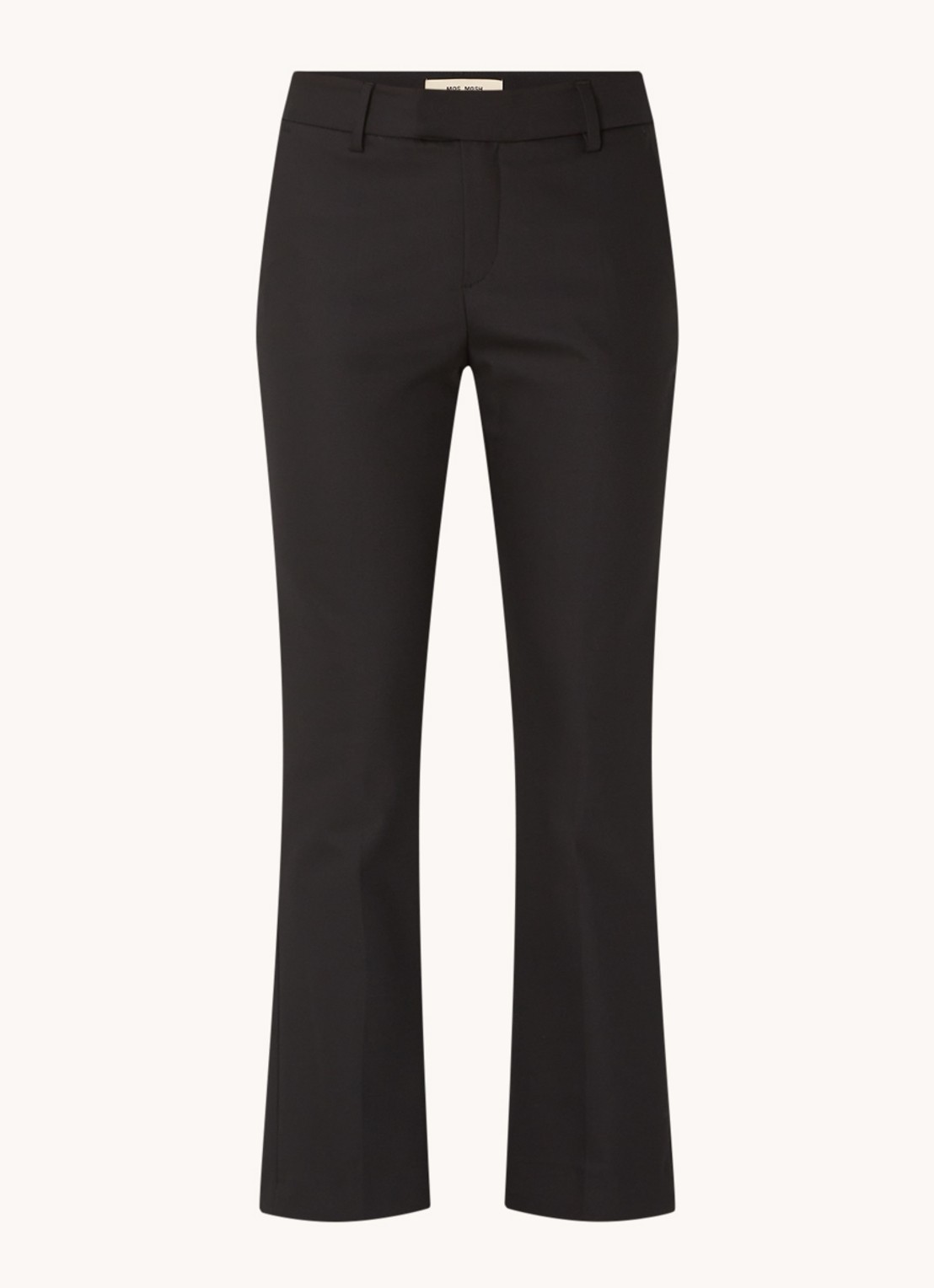MOS MOSH Ellen high waist straight fit pantalon met steekzakken  - voorkant zwart
