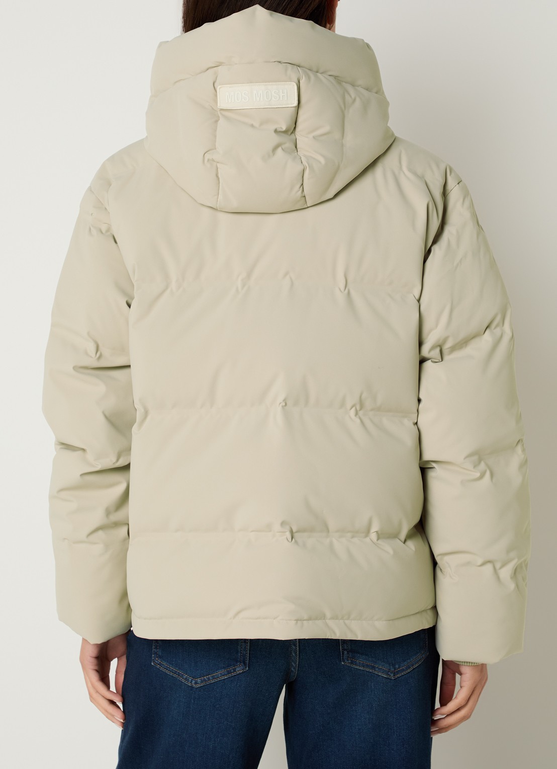 Mos Mosh Jilly puffer jack met donsvulling en steekzakken - achterkant 3 creme