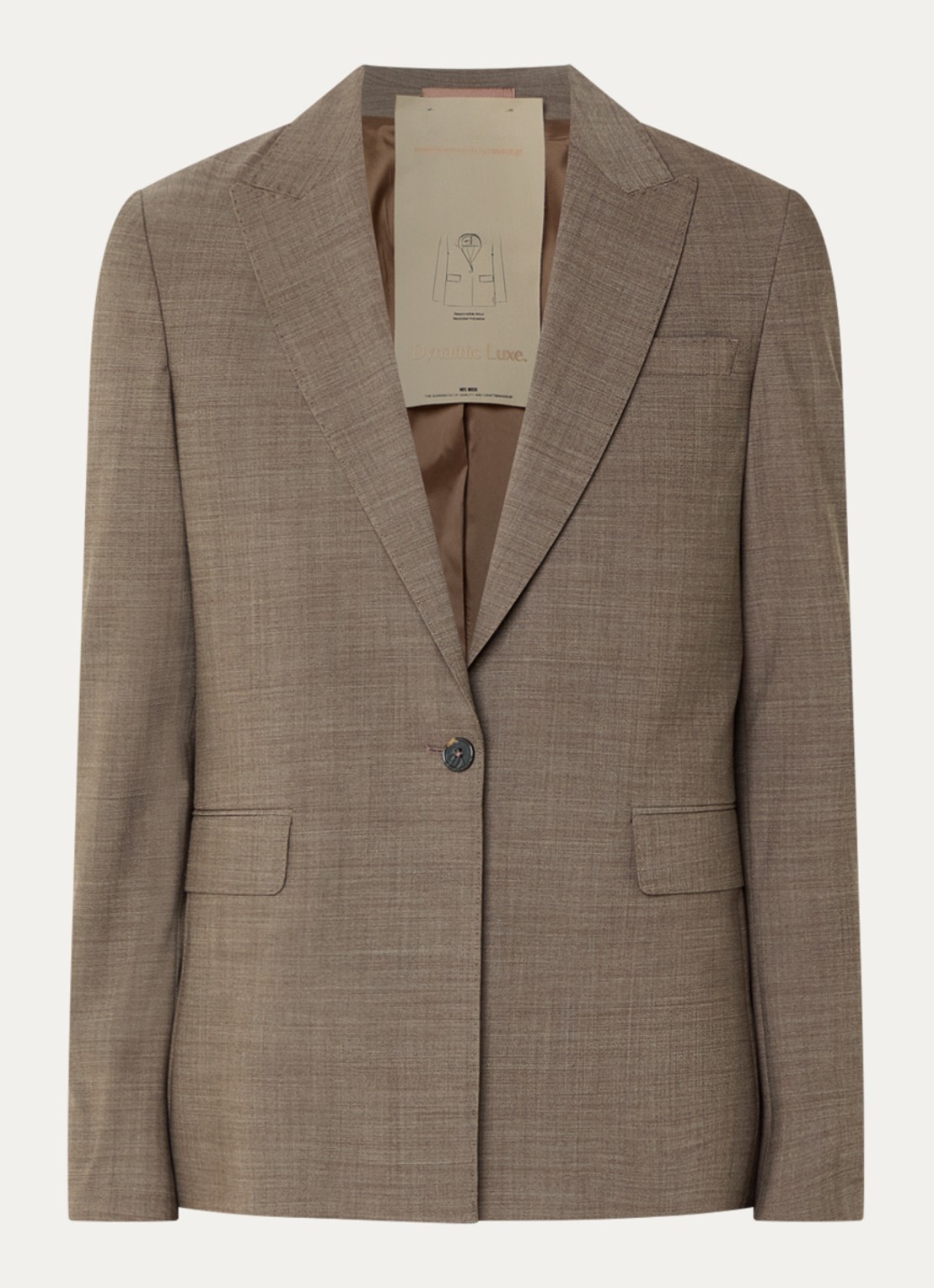 Mos Mosh Lucey blazer in wolblend met klepzakken - voorkant 3 lichtbruin
