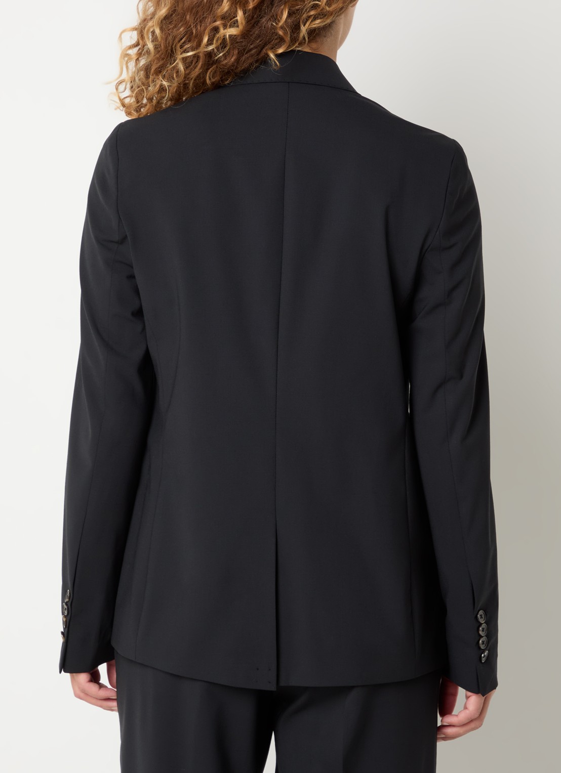 Mos Mosh Lucey blazer in wolblend met klepzakken - achterkant 4 zwart