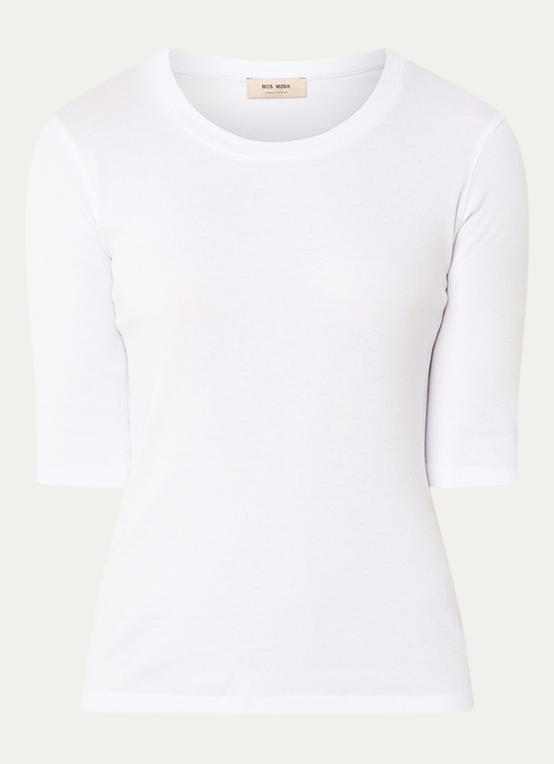 Mos Mosh Mali T-shirt met stretch - voorkant wit