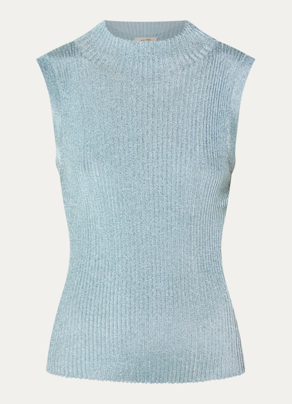 Mos Mosh Manja tanktop met strass - voorkant 3 blauwgrijs