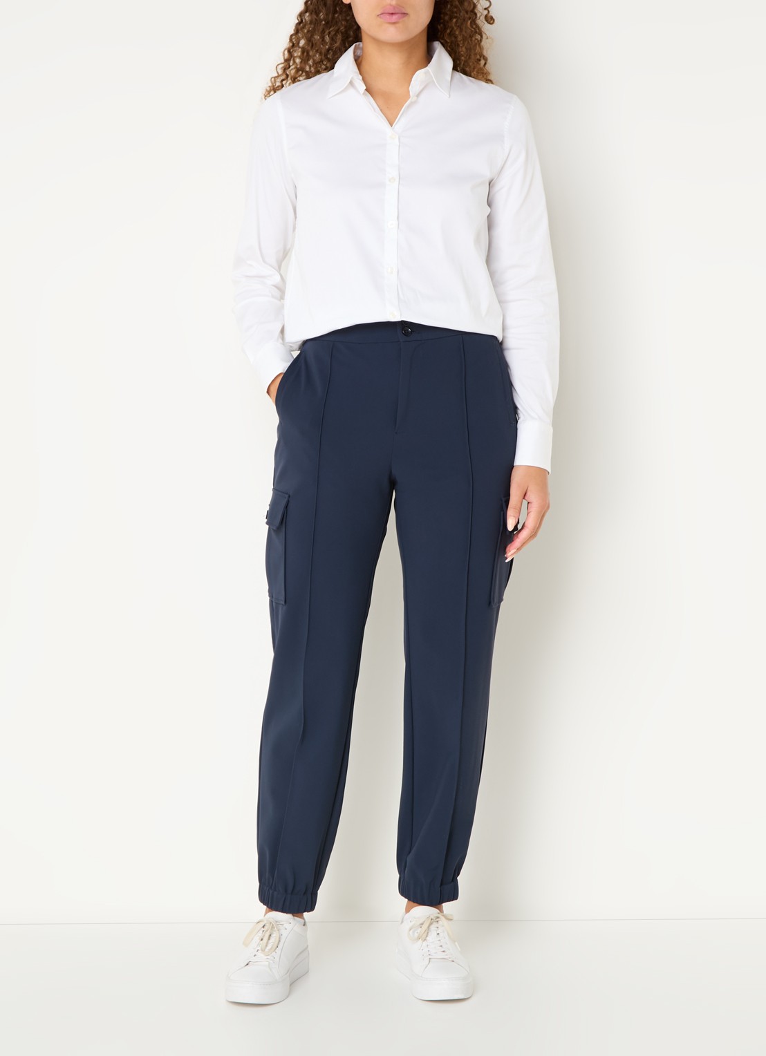 MOS MOSH Martina blouse met stretch  - voorkant 2 wit