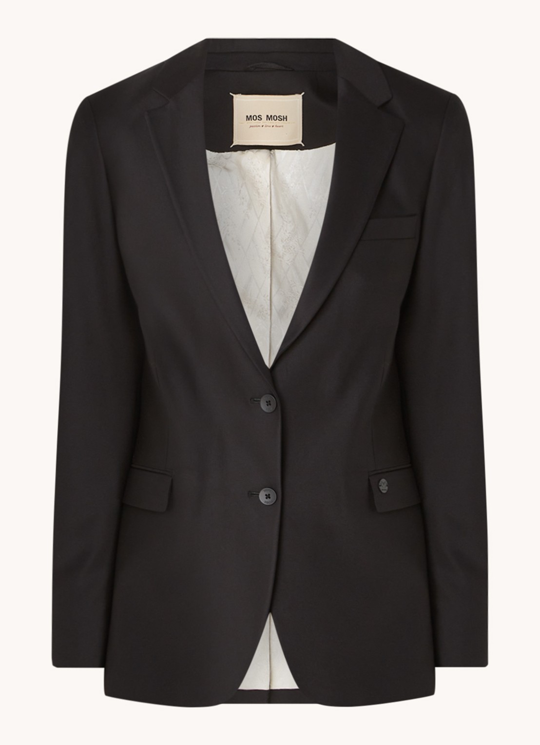 MOS MOSH Mary blazer met klepzakken  - voorkant zwart