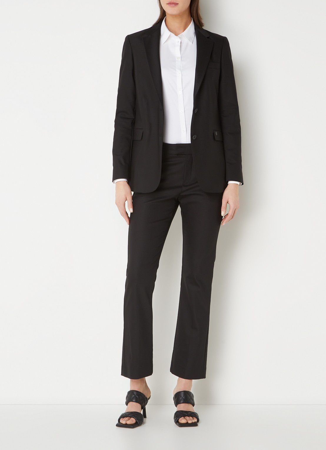 MOS MOSH Mary blazer met klepzakken  - voorkant 2 zwart