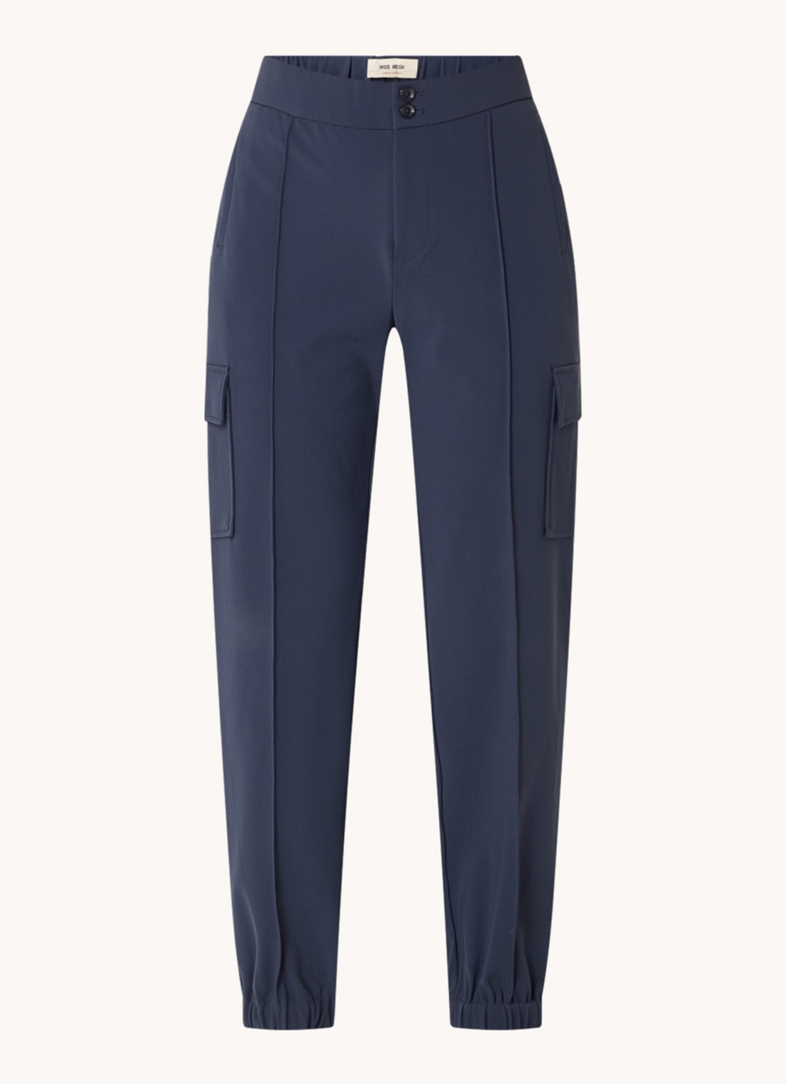 MOS MOSH MMAntina Izzy high waist tapered fit broek - voorkant donkerblauw