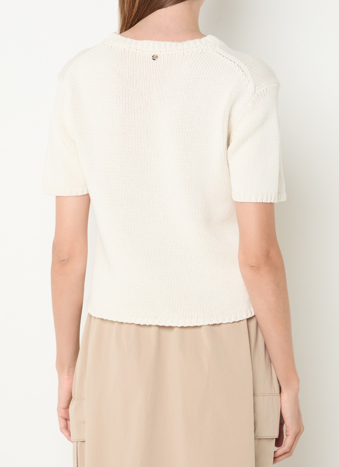 Mos Mosh MMArin grofgebreide top met ronde hals - achterkant 3 beige