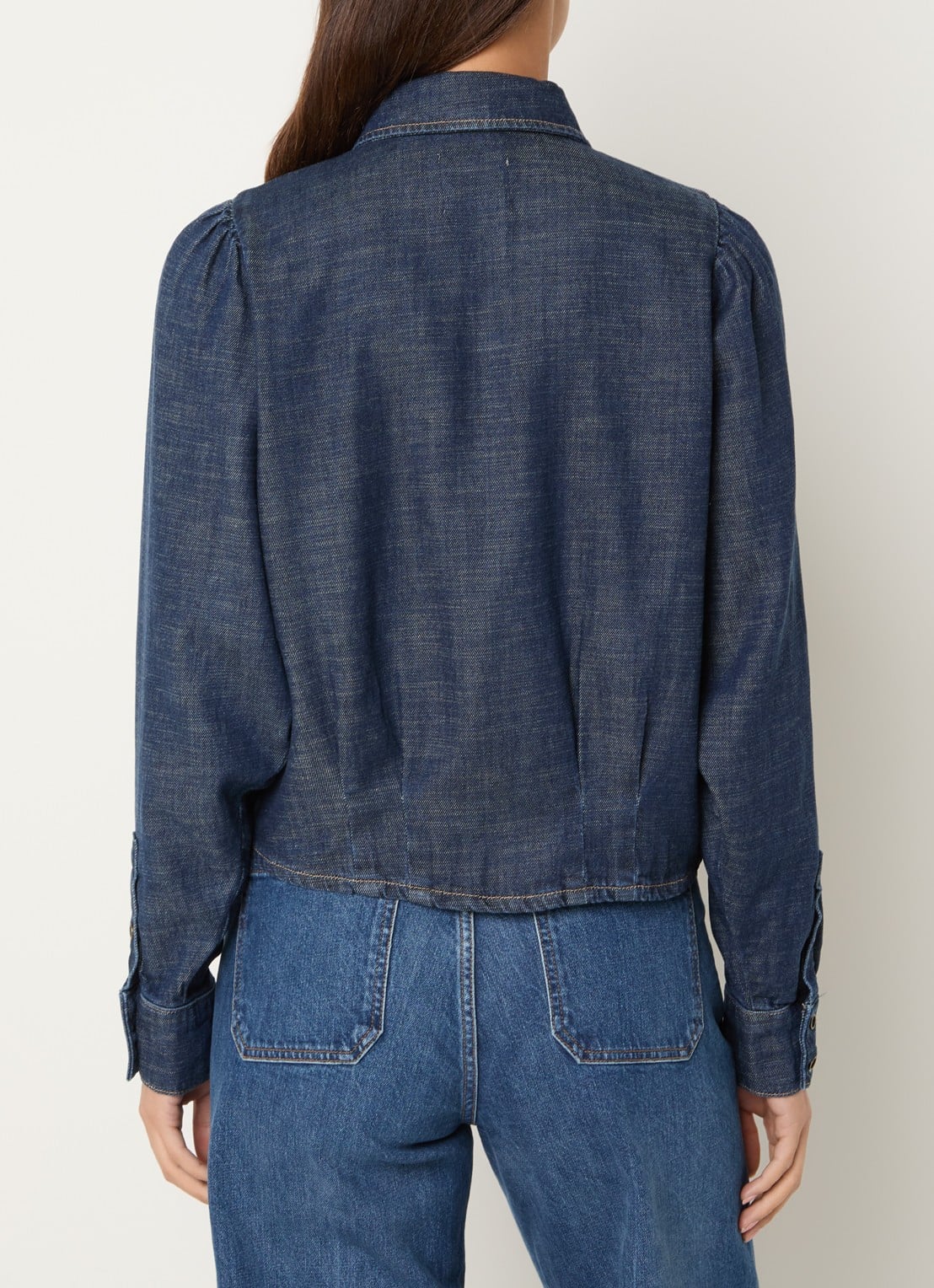 Mos Mosh MMArles Pagato blouse van denim - achterkant 4 indigo