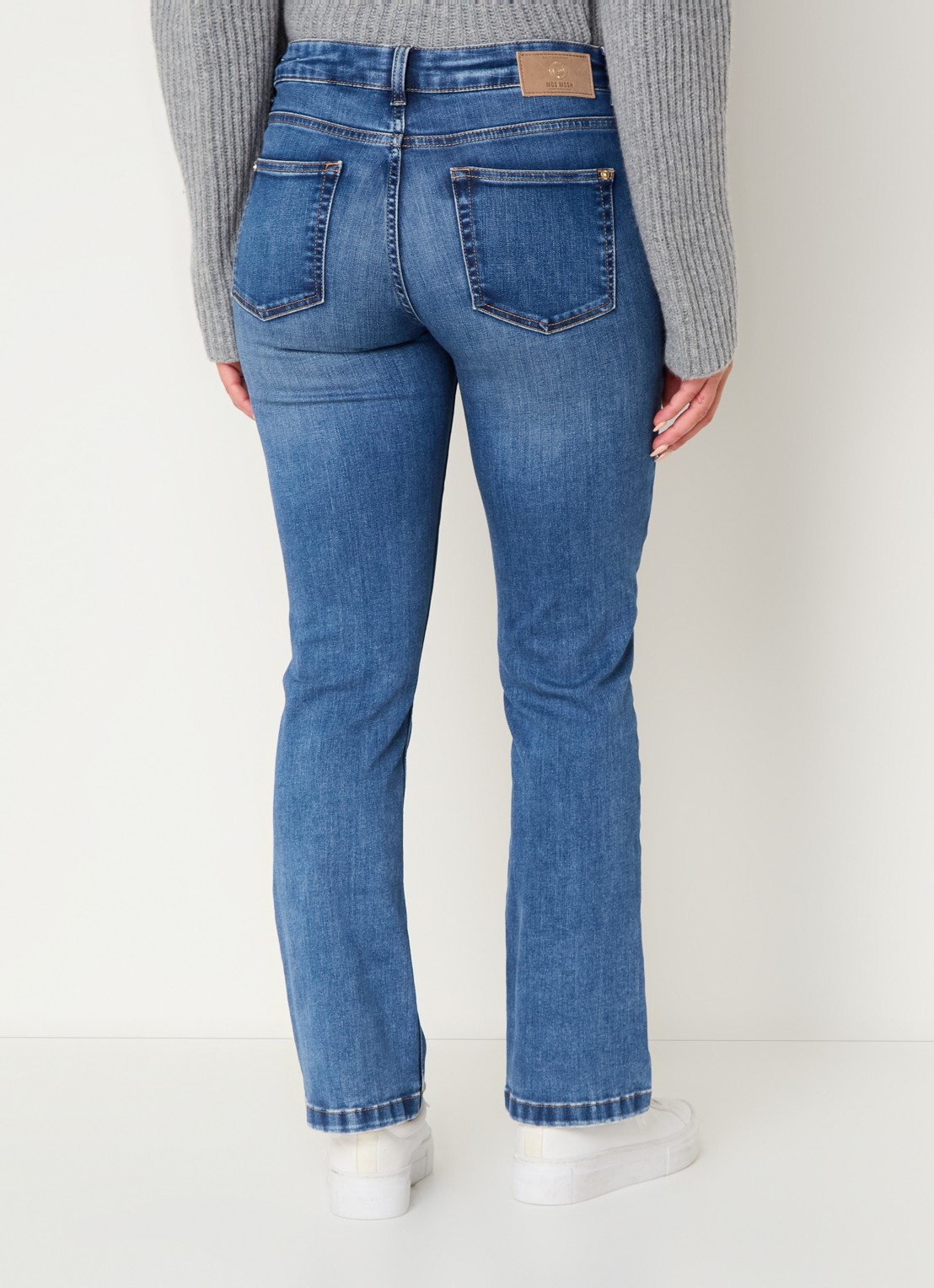 Mos Mosh MMAshley Imera high waist slim fit jeans met steekzakken - achterkant indigo