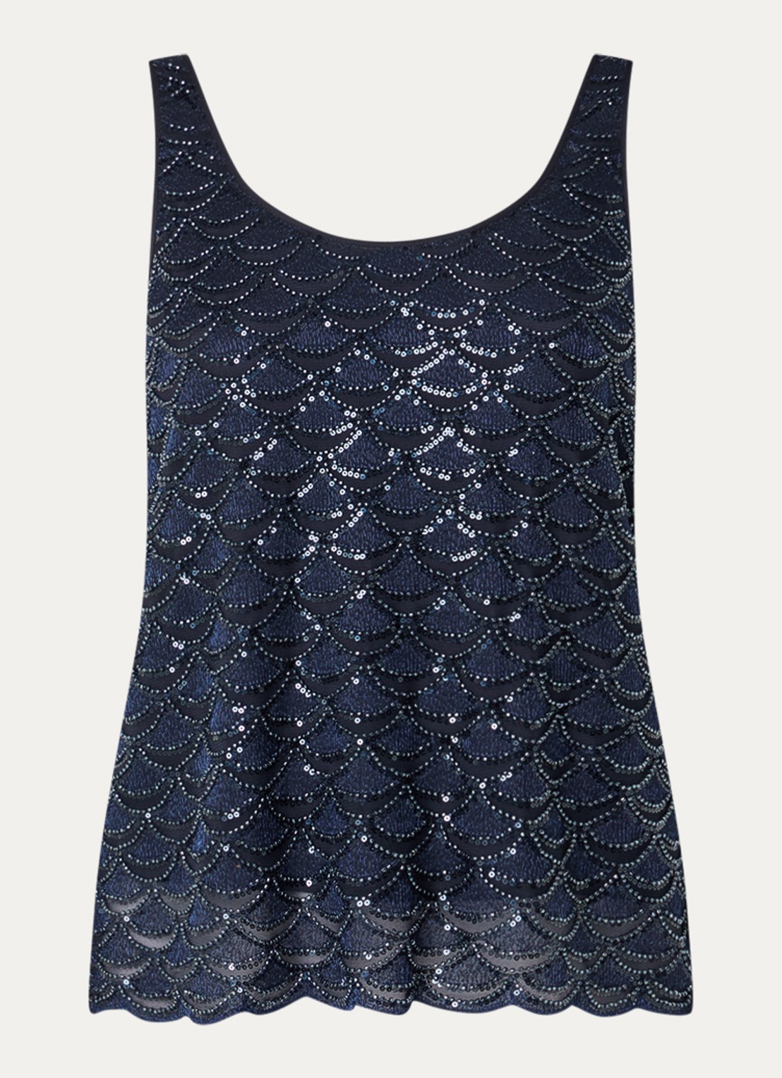Mos Mosh MMAstra tanktop met strass - voorkant donkerblauw
