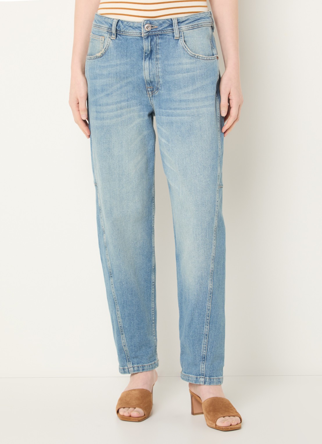 Mos Mosh MMAymen Galleon high waist straight leg jeans met steekzakken - detail 4 indigo