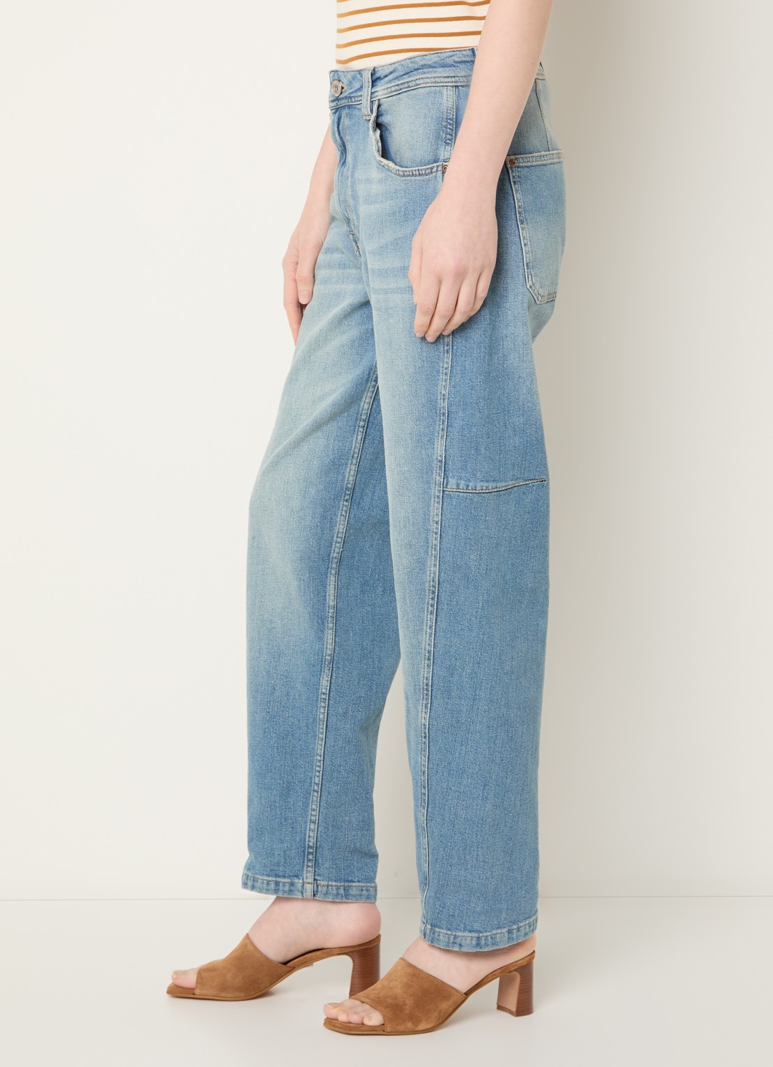 Mos Mosh MMAymen Galleon high waist straight leg jeans met steekzakken - detail 5 indigo