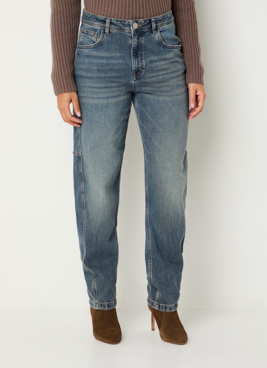 Mos Mosh MMAymen Kyoto high waist tapered jeans met steekzakken - detail 4 indigo