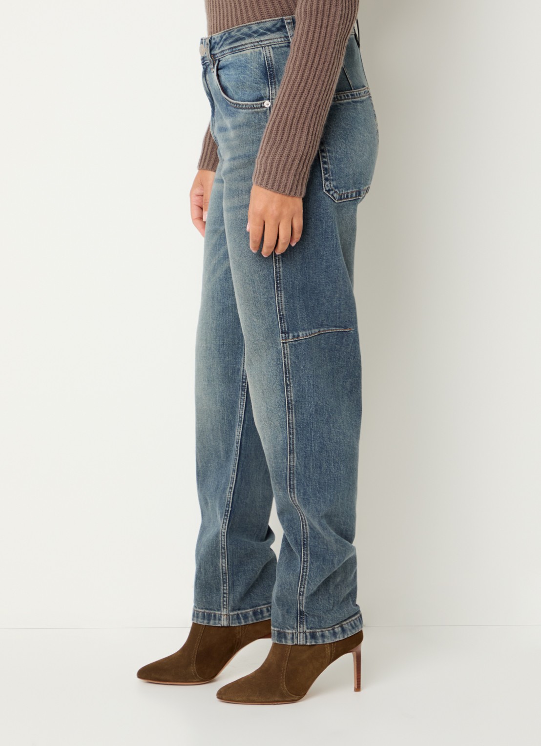 Mos Mosh MMAymen Kyoto high waist tapered jeans met steekzakken - detail 5 indigo