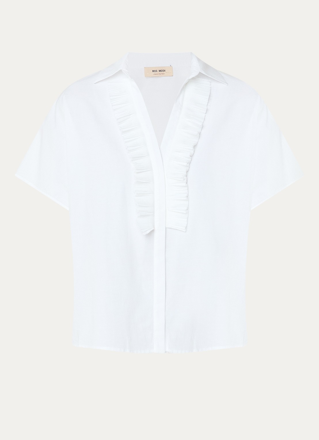 Mos Mosh MMBiana blouse met ruches - voorkant 3 wit