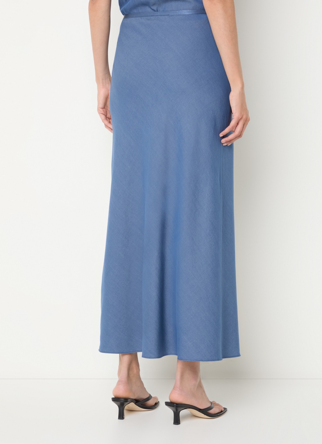 Mos Mosh MMBias maxi rok  - achterkant 4 staalblauw