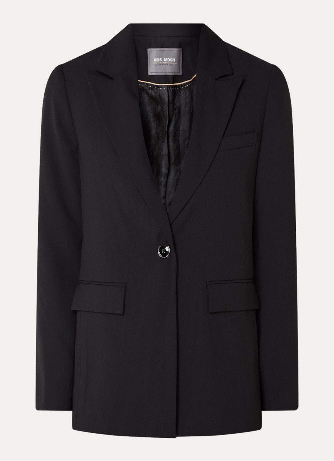 Mos Mosh MMBine blazer met klepzakken - voorkant 2 zwart