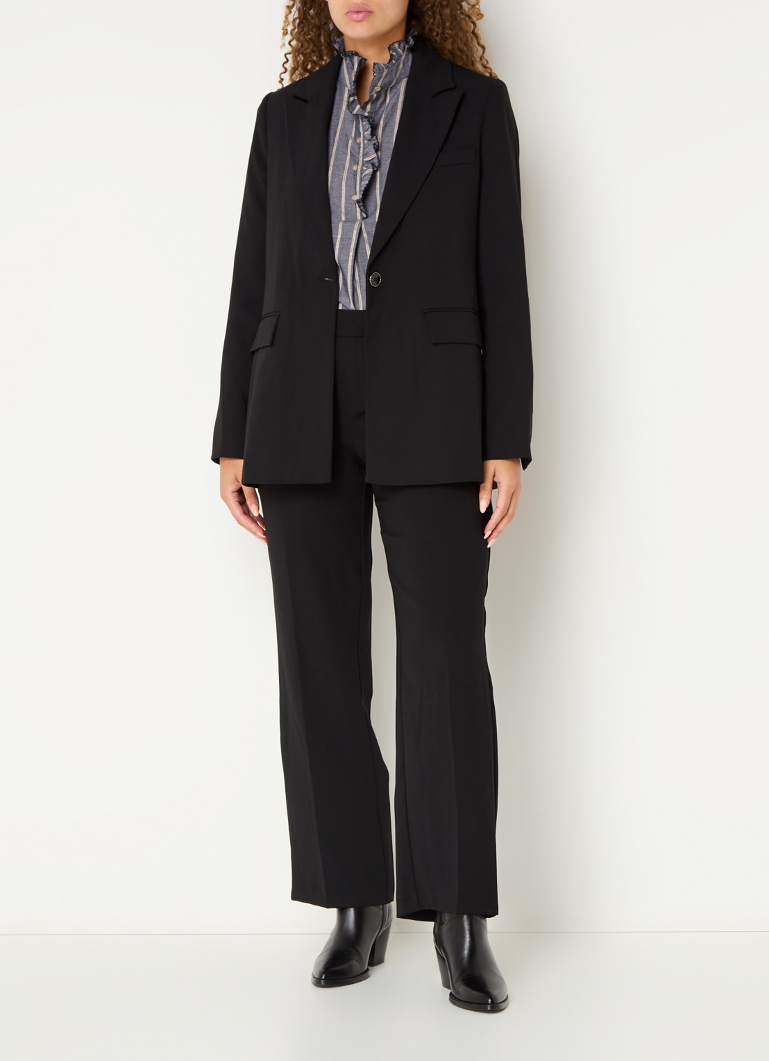 Mos Mosh MMBine blazer met klepzakken - voorkant 3 zwart