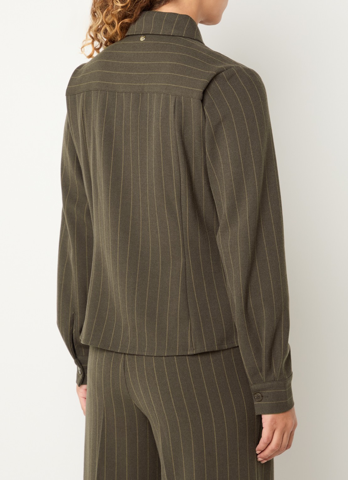 Mos Mosh MMCalvi York blouse met streepprint - achterkant donkerbeige