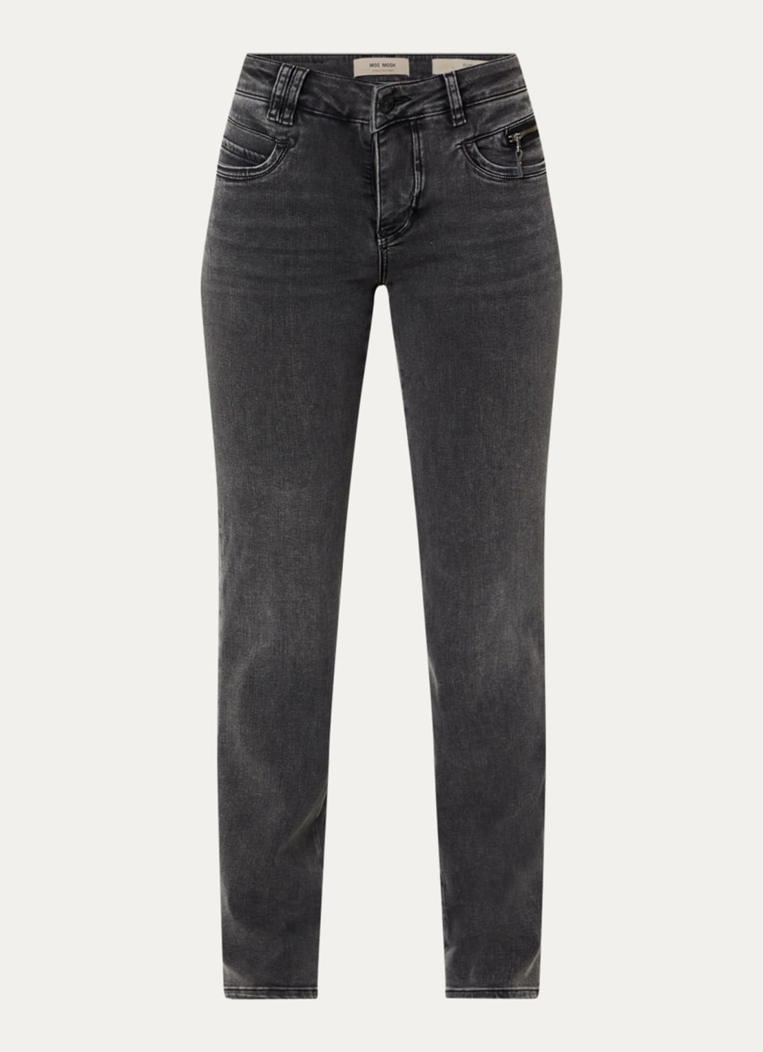 Mos Mosh MMCarla Naomi Deluxe high waist slim fit jeans met gekleurde wassing - voorkant donkergrijs