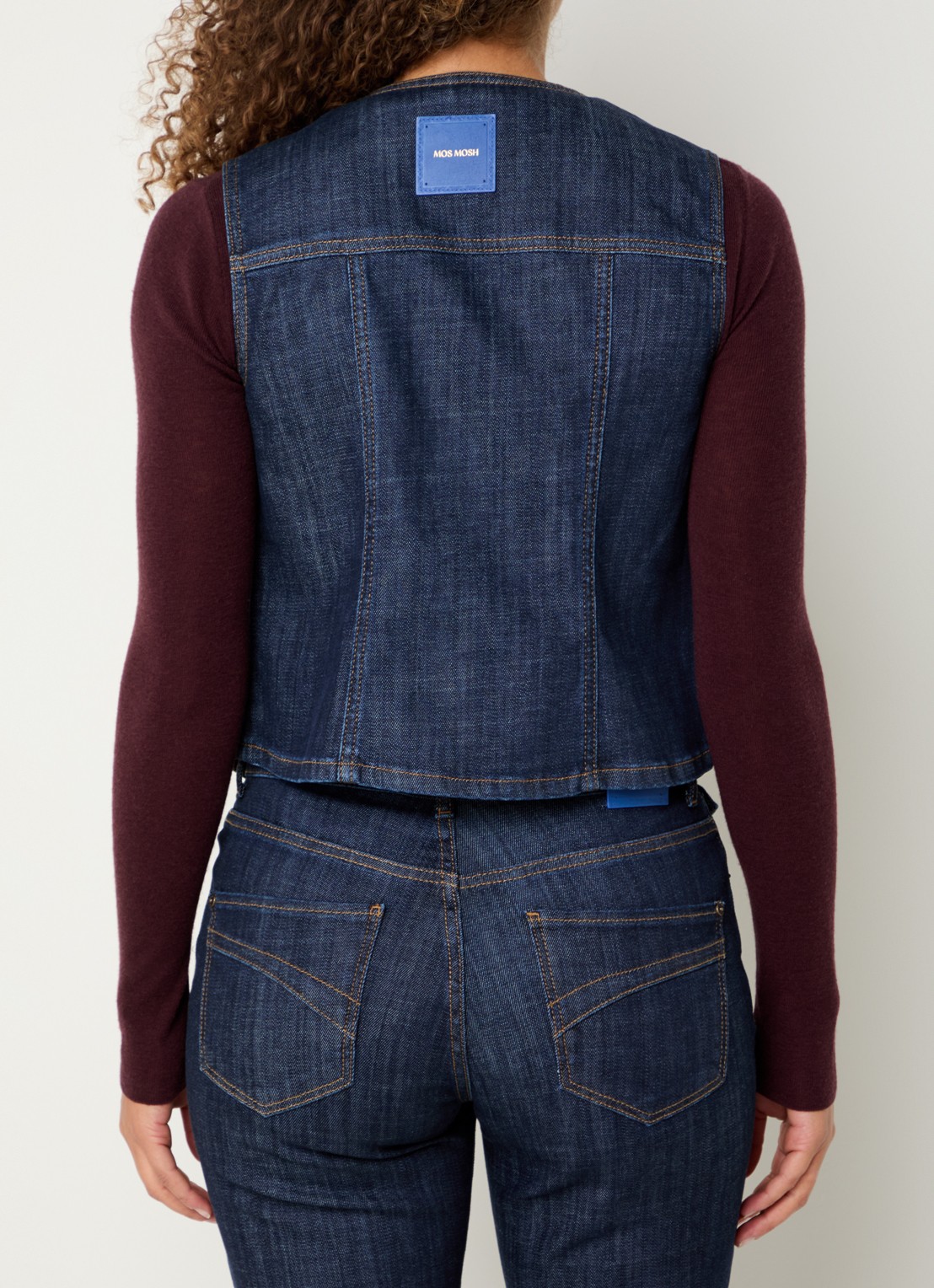 Mos Mosh MMCeden gilet van denim - achterkant 4 indigo