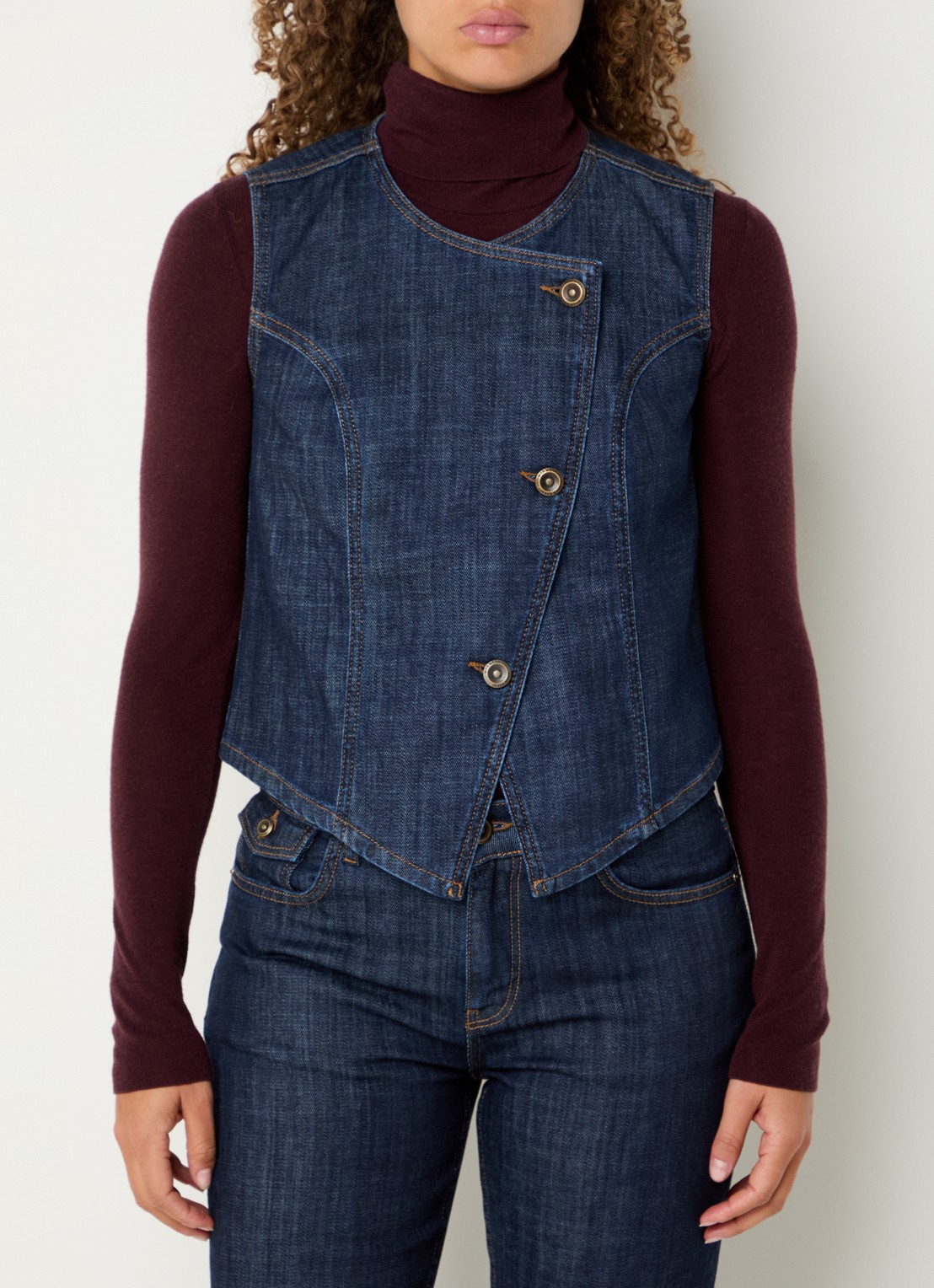 Mos Mosh MMCeden gilet van denim - detail indigo