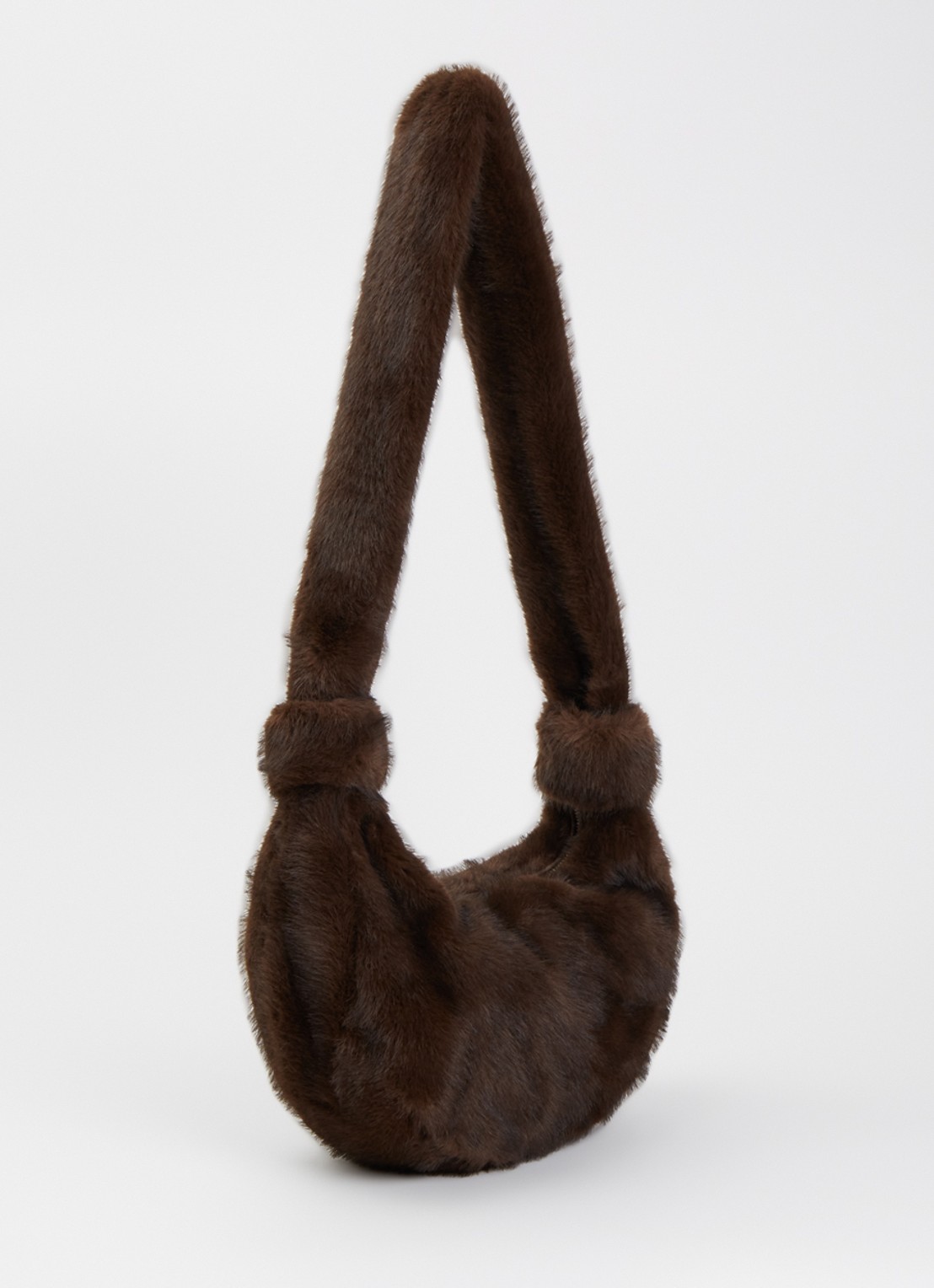 Mos Mosh MMCia crossbodytas van imitatiebont - achterkant bruin