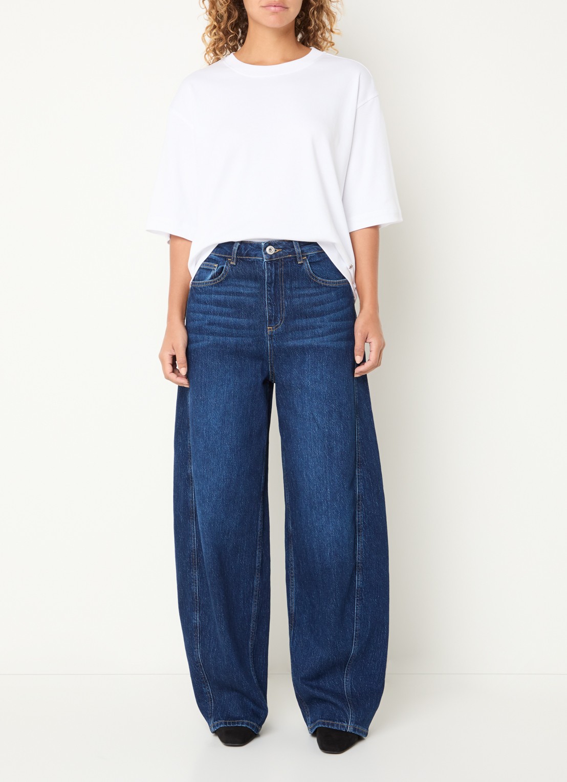 Mos Mosh MMCindy Draciel high waist balloon fit jeans met steekzakken - voorkant 5 indigo